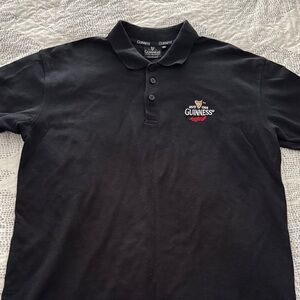 Guinness official merchandise Black Polo Shirt with Embroidered Logo